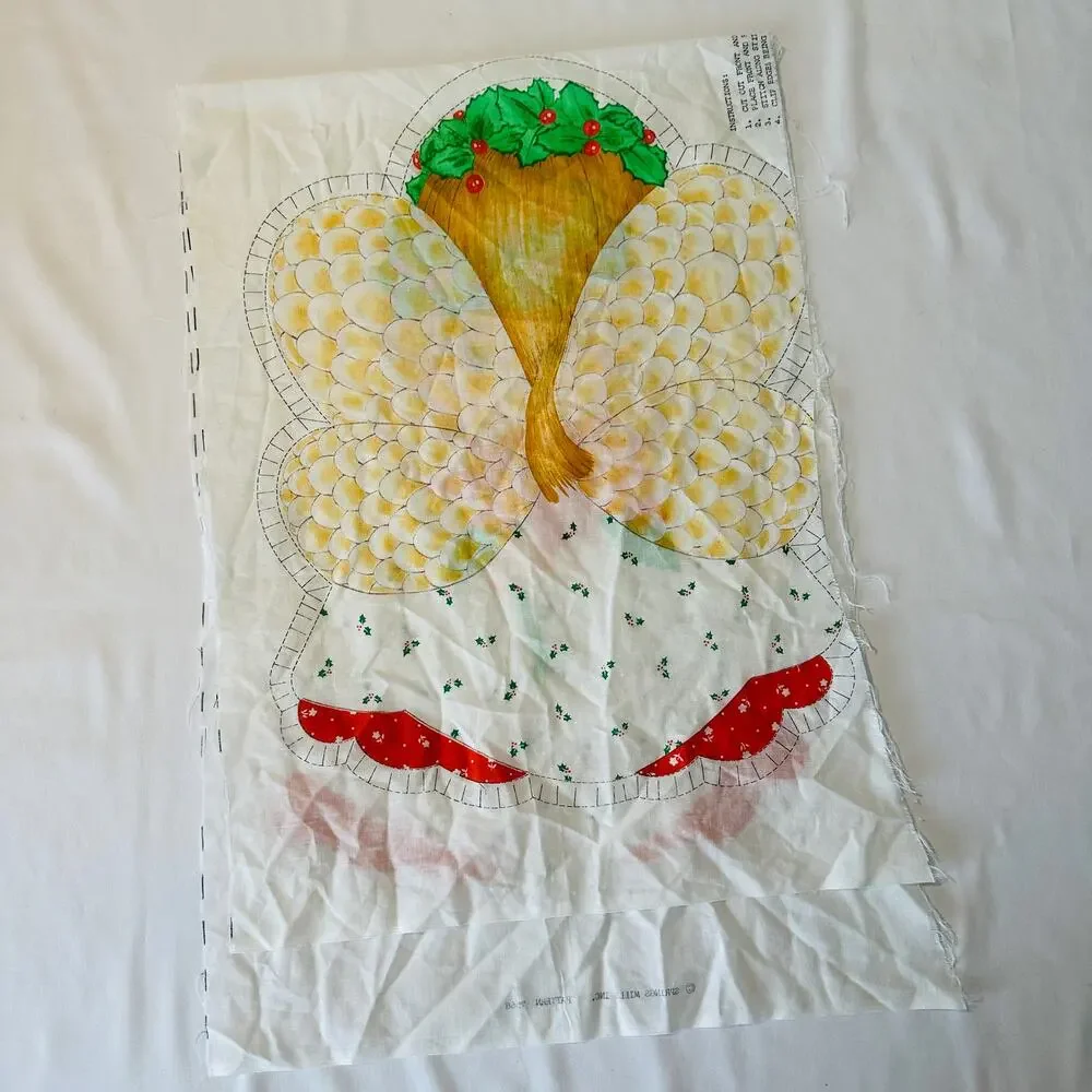 Vintage 70s Spring Mills Cut & Sew Christmas Holiday Angel Doll Fabric Pattern